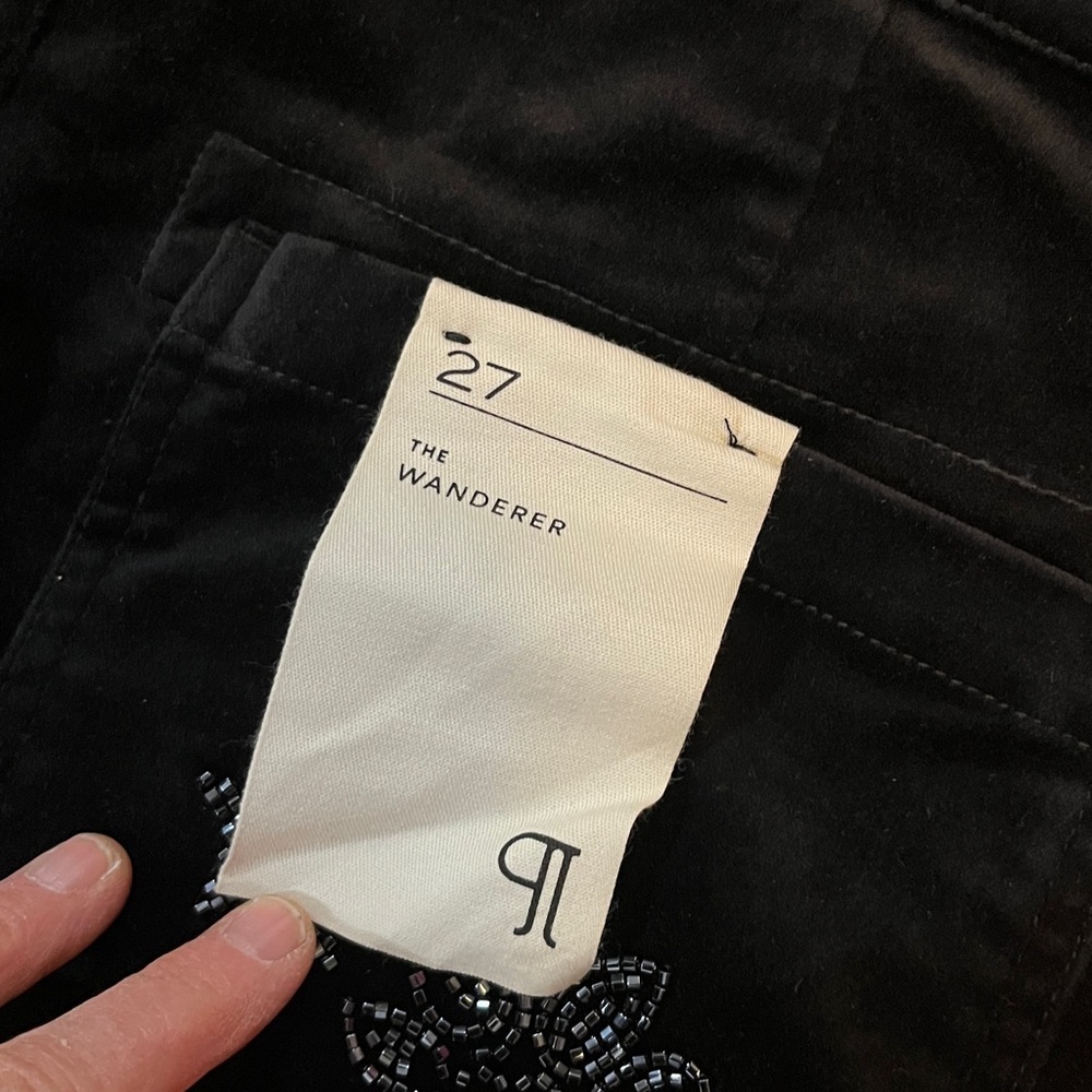 Anthropologie x Pilcro The Wanderer Star Embellished Velvet Pants Size 27 NWT - Picture 13 of 14